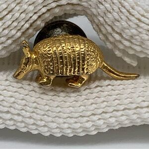 Gold tone Armadillo Brooch / Pin